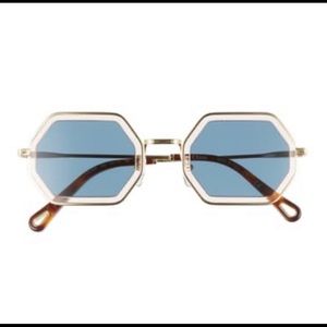 Chloe Tally Sunglasses (Gold/Light Pink/Blue)